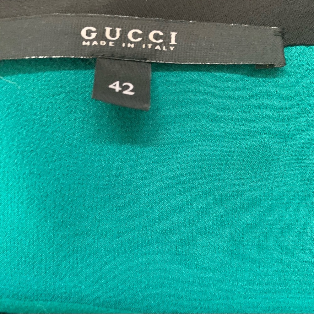 Gucci Silk Gold Zipper Sheath Dress - Picture 6 of 7